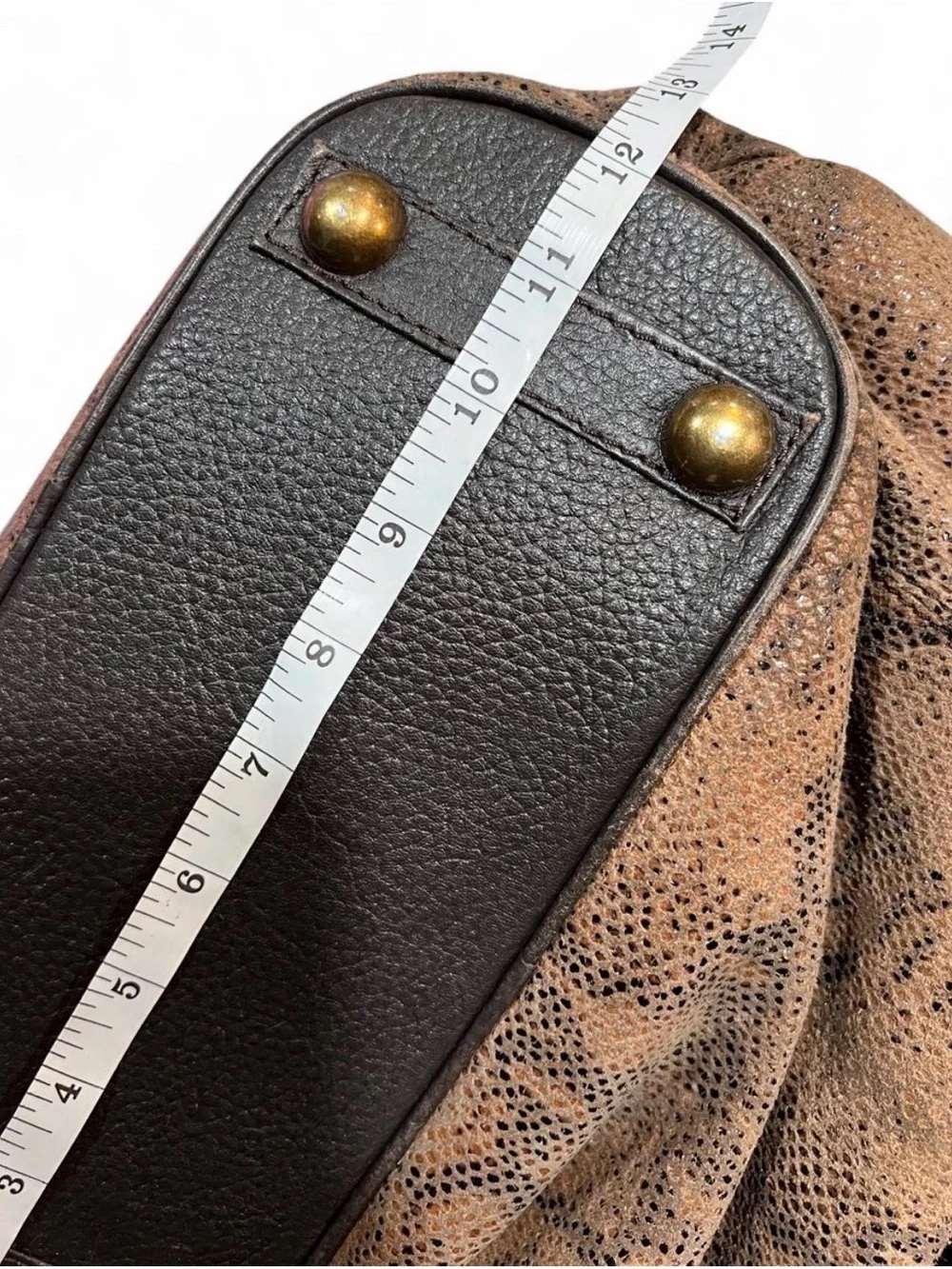 Vintage Y2K Sharif Brown Snake-Print Hobo Bag with Braided Handles